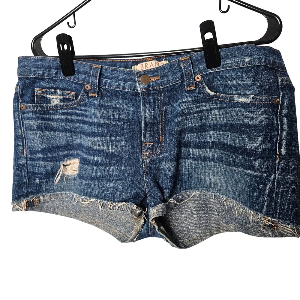 J Brand Womens Mako Distressed Cut Off Denim Shorts 31 Blue Made in USA Grunge